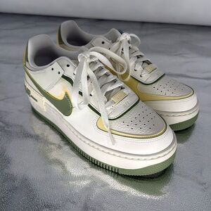 New Nike Air Force 1 Shadow Sneakers Yellow & Green Platform SZ 7.5